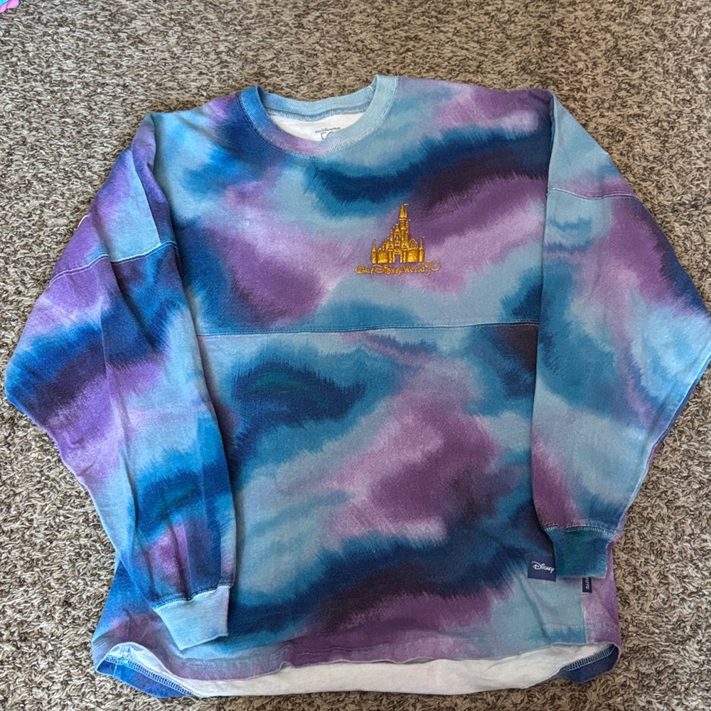 Authentic Disney Castle Tie-Dye Spirit Jersey in Blue and Purple